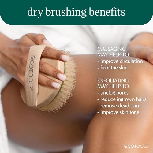 EcoTools Dry Body Brush for Dry Brushing, Smooth Skin, 1 Count - color: No Color, size: 1 Count (Pack of 1)
