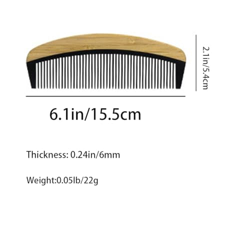 Natural Bakelite Wood Comb for Scalp Massage & Hair Care - Eco-Friendly Bamboo Wood Comb with Ergonomic Handle, Gift for Family & Friends (6.1 Inch, Black)(MediumA1) - size: MediumA1