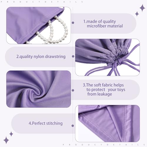 20 Pcs Satin Game Storage Bags for Women Men, S,M,L, Purple and Black - color: Purple and Black, size: S,M,L