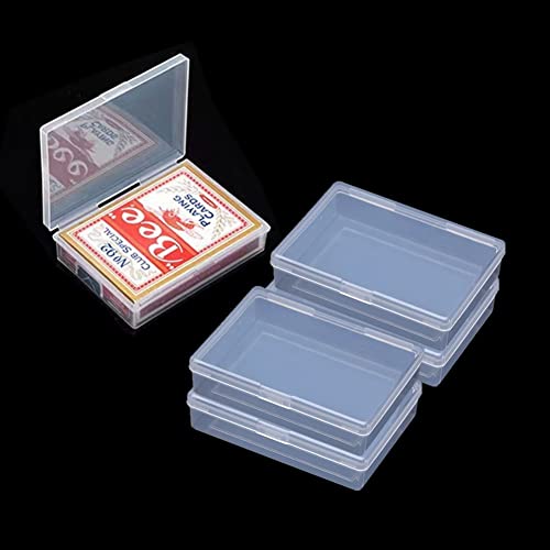 4PCS Playing Card Deck Cases Clear Plastic Gaming Game Card Holder Organizer, Snaps Closed Clear Card Box, Plastic Card Storage Box, Empty Trading Card Storage Box (NO CARDS) - color: transparent case(4Pcs)