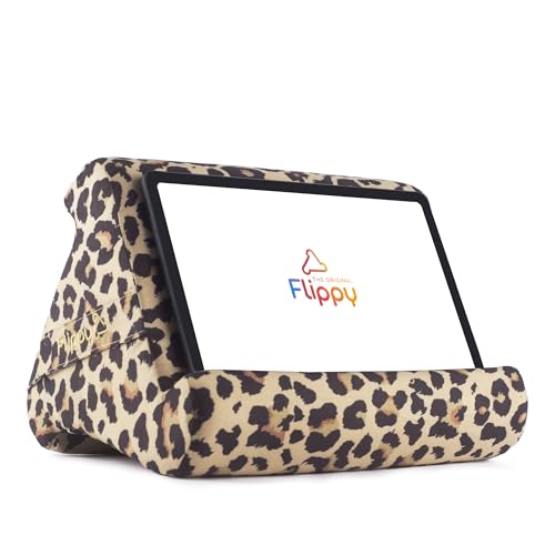 Flippy Original Tablet Pillow Stand & iPad Holder, Gift for Book Lovers & Readers, Multi-Angle Stand with Storage for Lap, Desk & Bed, Compatible with Kindle, Fire, iPad & Samsung, Def Leopard - color: Def Leopard 4.0