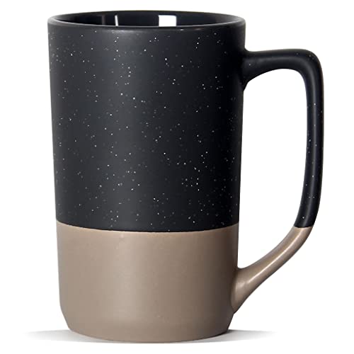 16 OZ Large Coffee Mug, Ceramic Coffee Mugs, Big Tea Cup, Grey - color: Gray