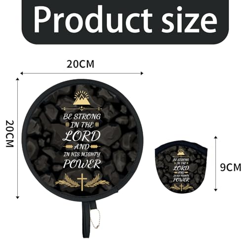 4Pcs Chirstian Round Foldable Hand Fan Japanese Foldable Fan Style Handheld Compact Cooling Fans,Round Folding Fan for Outdoor Games,Xmas Decoration,Festival,Party Favors,Travel,Events - color: Chirstian
