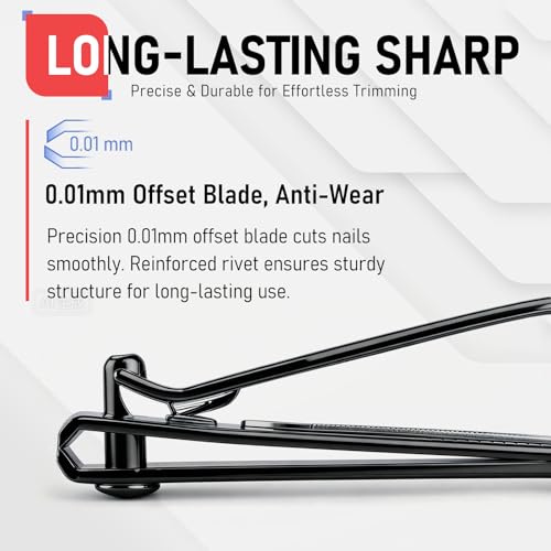 firiKer Nail Clippers with Nail File,Fingernail Clipper,Toe Nail Clippers - color: Black