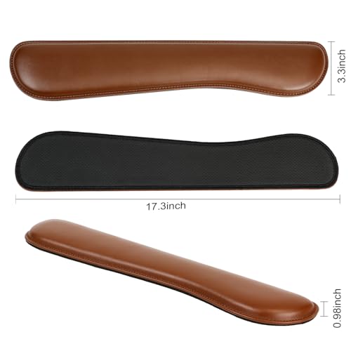 RICHEN Ergonomic PU Leather Keyboard Wrist Rest and Mouse Pad with Wrist Support, Memory Foam Set for Computer/Laptop,Gaming and Office, Comfortable for Easy Typing & Pain Relief (PU Brown) - color: Pu Brown