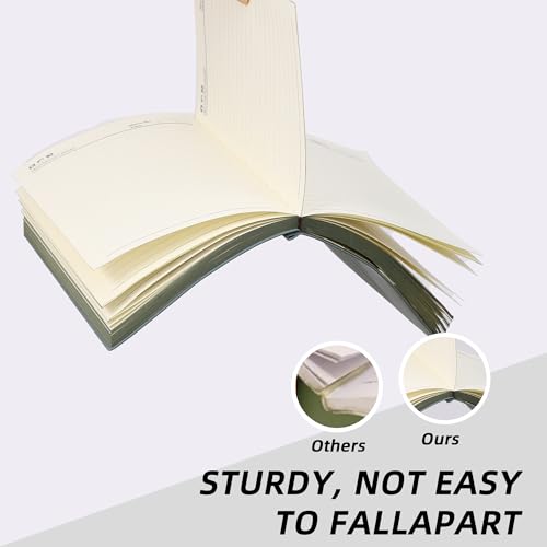 BOBO RABBIT Softcover Lined Notebook 348 Pages Vegan Leather Thick Journal - color: Light Green