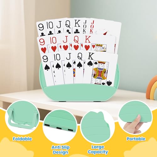 Card Holders for Playing Cards, 2 Pack Playing Card Holder (Green & Yellow) - color: Green & Yellow