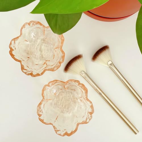Amber Crystal Flower Jewelry Ring Dish, Clear Trinket Bowl, Cute Nightstand Decor Ring Holder for Women, Home Decor Gifts for Women, Wedding, Birthday, Mother's Day - color: Crystal Amber