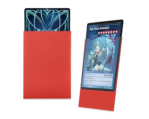 TitanShield Small Japanese Card Sleeves, Red (150 Sleeves) - Fits Yugioh - color: Red
