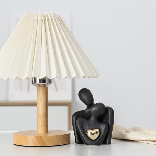 Ceramic Couple Statue - Modern Shelf Decor Knick Knacks for Shelves, Valentine's Day Wedding Gifts, Home Decor for Living Room, Bedroom, Bookshelf & TV Stand - Small Figurines(Black) - size: Black-4.7in