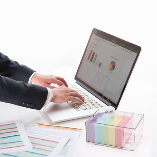 BTSKY 1 Pack Clear Index Card Box 3 x 5 Inch for Office Desk, Plastic