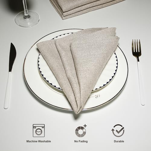 BALCONY & FALCON Rectangle Table Cloth Waterproof Beige 17.7"x17.7" 12pcs - color: Beige, size: 17.7" x 17.7" (Square)-12pcs