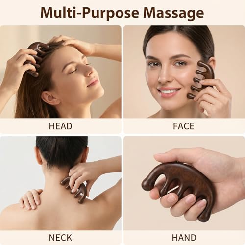 Sandalwood Massage Comb, Wooden Hair Growth Scalp Massager Comb