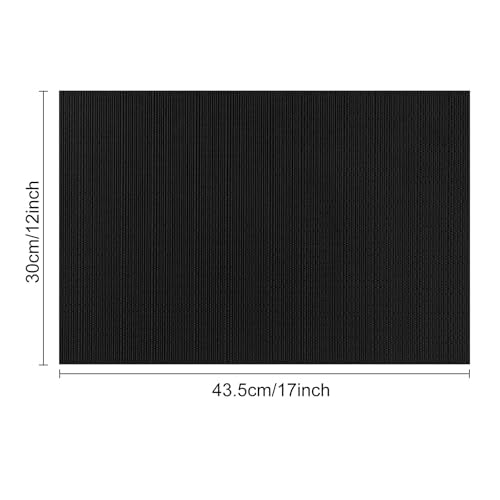 Myir JUN Placemats Set of 6 Kitchen and Dining Table Placemats - color: Black, size: Set of 6