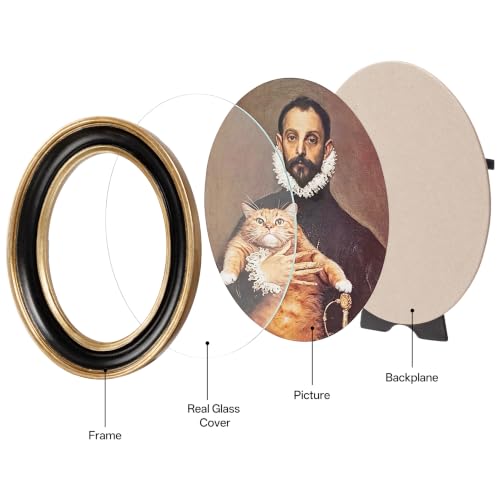 eletecpro 2.5x3.5 Oval Picture Frame with Real Glass Cover, Black, 2-Pack - color: Black, size: 2.5x3.5 Inches