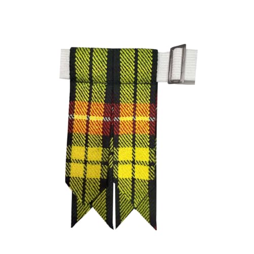 Men's Men's Tartans Kilt Flashes with Heavy Buckle Elastic Adjusters Fit - color: Buchnan