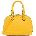 FashionPuzzle Zip-Around Saffiano Classic Dome Satchel - color: Yellow