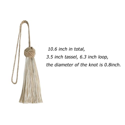 BEL AVENIR 8 Pcs Elegant Polyester Key Tassel Colorful Craft Tassels Charms - color: Mix Beige-new