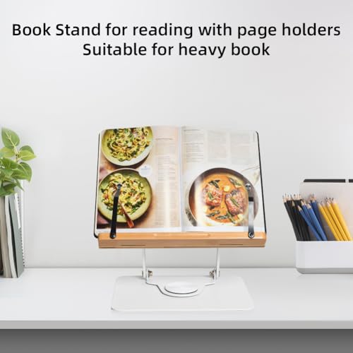 wishacc Book Display Stand, 1 Pack Metal Holder for Reading Kitchen Counter - size: 11.0 x 8.1 inches