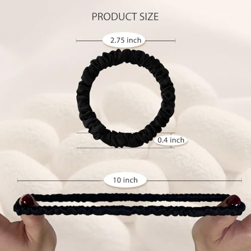 100% Mulberry Silk Hair Ties 4PCS, Silk Scrunchies for Women - color: 4Pcs(Lotus Pink*4)