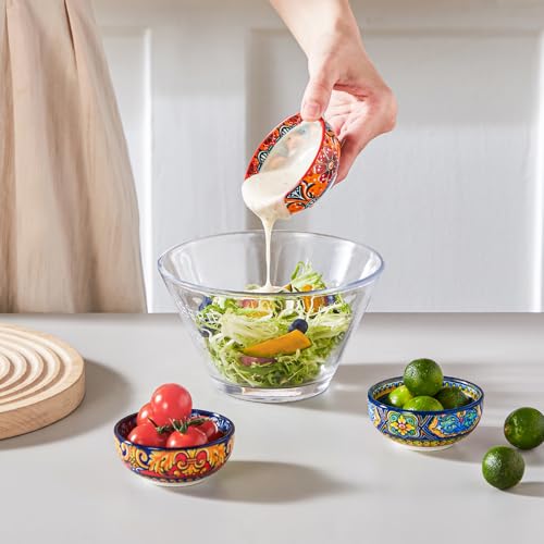 vancasso KRVI Ceramic Dipping Bowls Set of 6, 2.7 Oz Bohemian Sauce Bowls