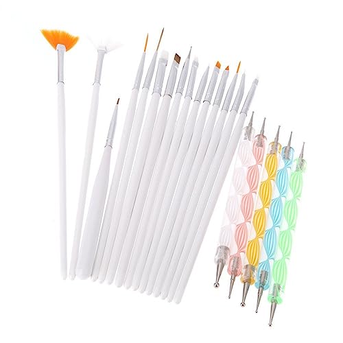 20PCS Nail Art Design Dotting Painting Drawing Polish Brush Pen Tools