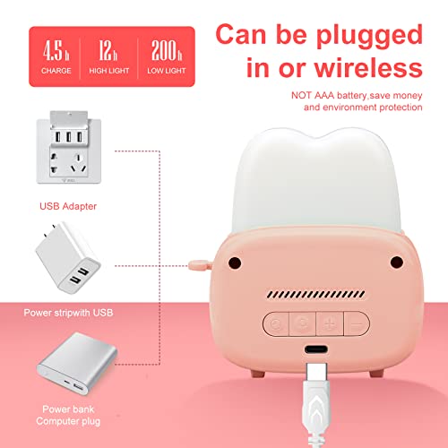 QANYI Timer Clock Night Light for Kids, Tiny Hand Size Portable LED Clock Lamp Kids Desktop Timer for Toothbrush, Learning, Exercise, Bathroom, Oven, Baking, Cooking, Table, Bedroom, Kitchen - style: I Pink
