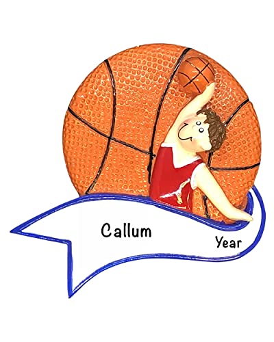 Personalized Basketball Ornament 2026 for Boys, Dunking - color: Basketball - Boy