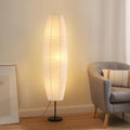 Paper Lamp Floor Lamp White Paper Lantern 3-Lights Bulbs Included - color: Oval White & Black