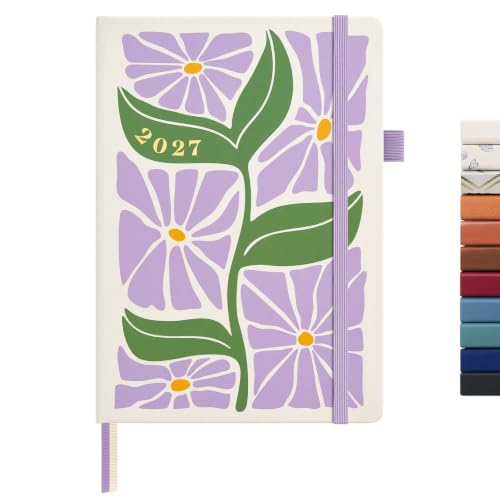 &And Per Se 2027 Planner, 12-Month Monthly & Weekly, 2027 Calendar Planner with 100gsm Paper, A5 Hardcover Faux Leather, 5.7" x 8" (Purple Bloom) - color: Purple Bloom, size: 5.7" x 8"(Jan 2027-Dec 2027)