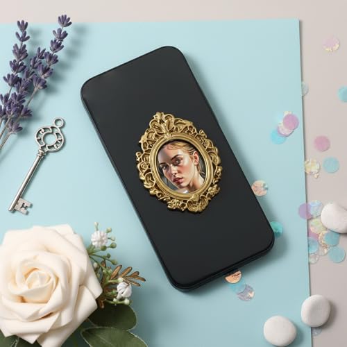 10 Piece Small Gold Frames Small Vintage Resin Picture Frame Oval Rectangle Wall Hanging Display Photo Frames Ornaments for DIY Jewelry Display Party Home Hotel Decor
