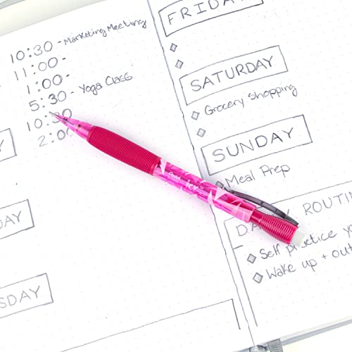 Pentel Icy Mechanical Pencil, 0.7mm, Tinted Pink Barrel, Box of 12 (AL27TP)