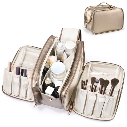 HauteHues Travel Makeup Bag Women's Large Capacity Cosmetic Organize Copper - color: Copper