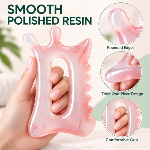 Resin Body Gua Sha Tool, Face Massage, Muscle Scraper Tool - color: Dusty Pink