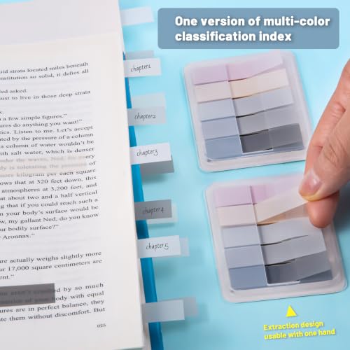Golcellia Sticky Tabs, Neutral Book Tabs for Notebooks, 300 Pcs - color: Gray, Soft Beige, Taupe, Lilac, and Neutral Colors