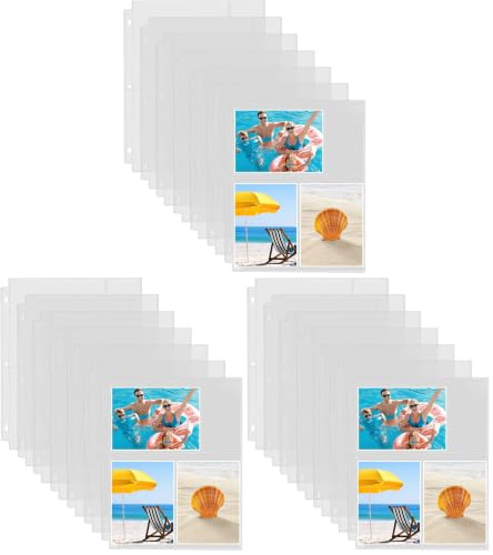 Fabmaker 90 Pack Photo Sleeves for 3 Ring Binder - (4x6, for 180 Photos), Archival Page Protectors, Clear Plastic Refill Pages, Postcard Sleeves, Acid-Free - size: 4x6 inch 3 pocket (Pack of 3)