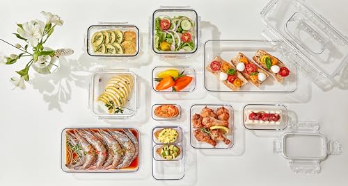 Airtight Food Storage Containers with Lids Gift Set (6pack) BPA-Free | Clear | Microwave, Freezer and Dishwasher Safe | Leak-Proof | Kitchen Fridge Organizer Fruit Boxes | Fresher Food