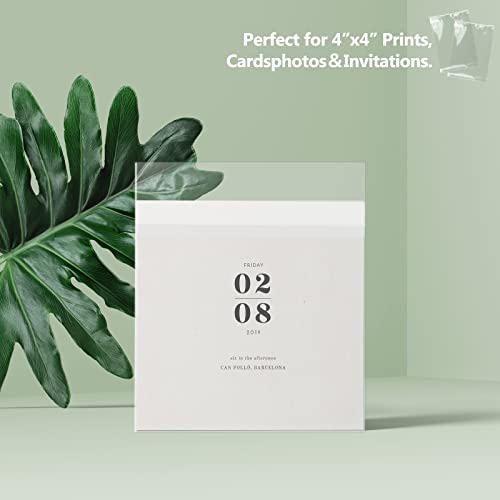 Golden State Art 4"x4" Acid-Free Crystal Clear Storage Sleeves,200 Pack - size: 4x4
