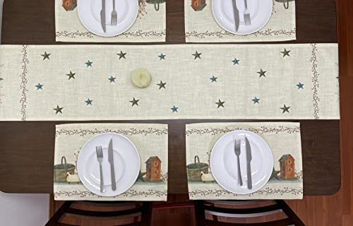 Rustic Country Stars Placemats, 18x13 Inches, Set of 4 - color: Country Stars