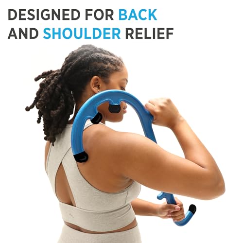 Tiger Tail Tiger Cane Back & Neck Massager – Trigger Point Deep Tissue Acupressure Therapy Cane Massage Hook with 7 Gription Knobs, 2-Piece Massage Tool for Muscle Knot & Shoulder Massage, Orange - color: Orange