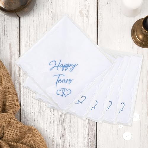Happy Tears Wedding Handkerchief Something Blue Gift for Bride - color: Happy Tears X 6 (Clear)