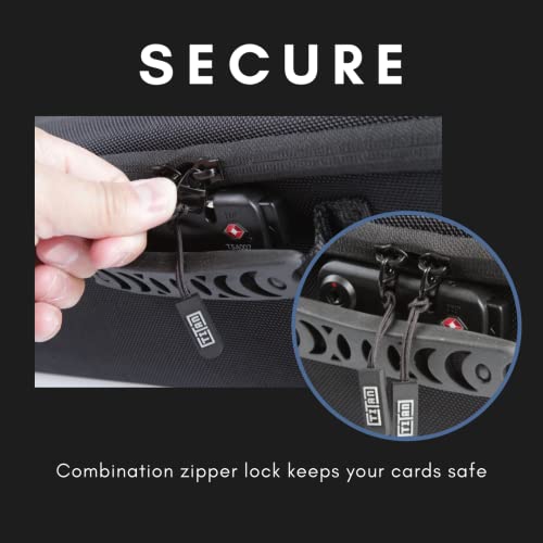 Card Titan Toploader and One Touch Trading Card Storage Box with Zipper Lock - Sports Card Deck Box Fits Up to 400 Sleeved Collectible Sports Cards or up to 80 Magnetic Cases