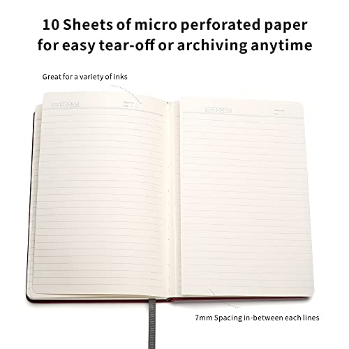 Lined Journal Notebooks with Pen Loop, Hardcover Notebook Journal for Work, 100Gsm Premium Thick Paper with Inner Pocket, Medium 5.7"x8.4", （Red, Ruled） - color: Red, size: 1 Pack