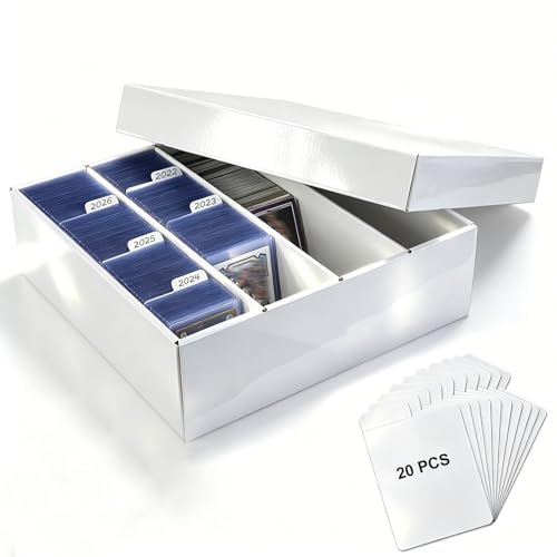 4 Row Toploader Trading Card Storage Box with Divider, Duty Double Wall Box - size: 1 piece 14in for Toploader