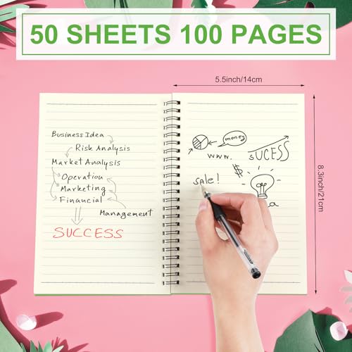 Yahenda 18 Pcs Spiral Notebooks, 1 Subject, Wide Ruled, Pink,Light Green - color: Pink,Light Green