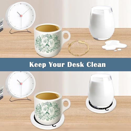 Coasters for Drinks,Set of 4 Absorbent Coasters,Black Cat on Moon Ceramic Coasters with Cork Base,Cup Coaster for Coffee Table Protection,Gifts for Housewarming Birthday - Home and Dining Room Decor - color: Black Cat on Moon