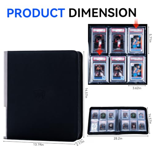 Graded Card Binder 6 Pocket, Holds 60 PSA Slabs for PSA CGC CSG Slabs, BT75 - color: Graded Card Binder-60