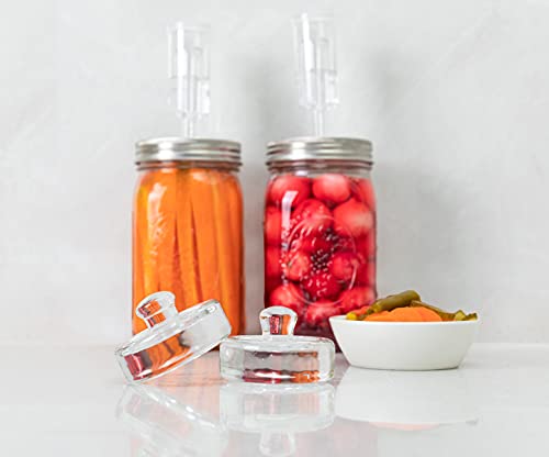 JILLMO Fermentation Kit, Stainless Steel Lids with Weights & Airlocks
