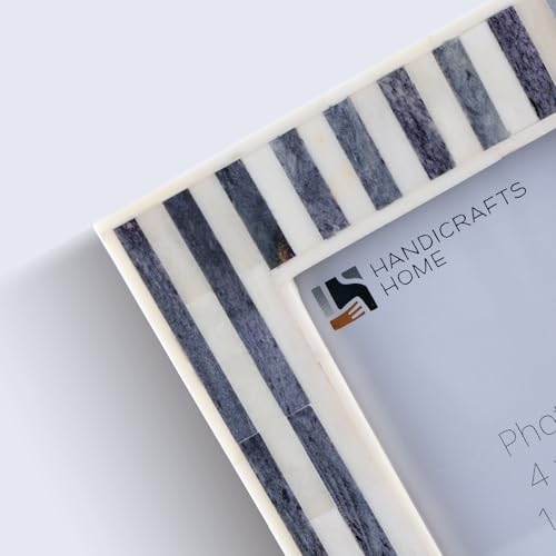 Handicrafts Home Handmade Bone Inlay Grey & White Picture Frame Neutral,5x7 - color: KAYALA-SAJE, size: 4X6