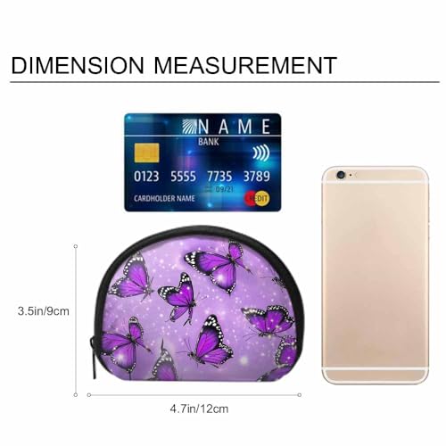 IBILIU Small Coin Purse Crytal Butterfly Purple Mini Wallet Coin Pouch Change Purse For Women Men - color: Coinp-002